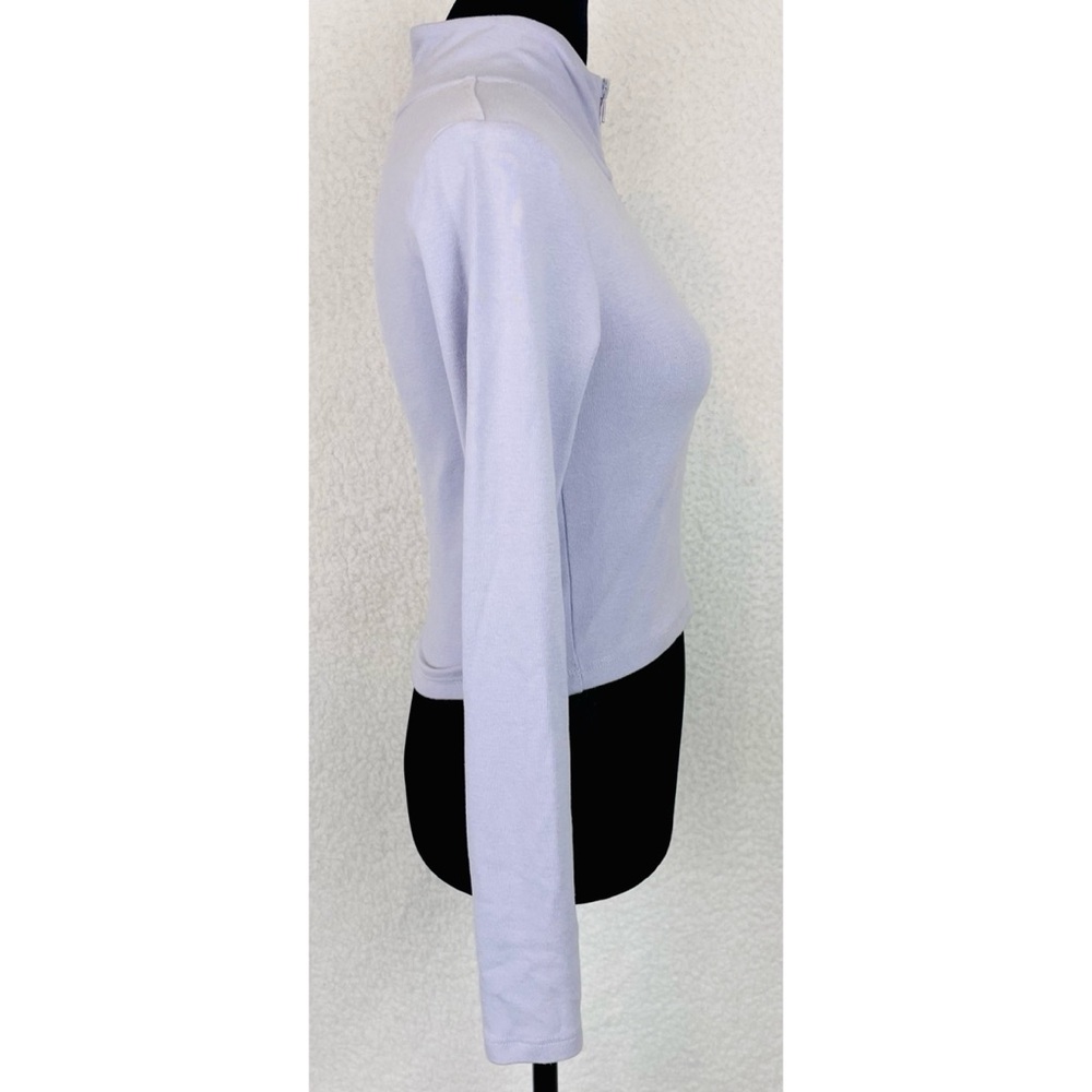 SUNDAY BEST • Aritzia Lavender Mock-Neck Half-Zip Crop Long Sleeve Jacket Top, S - Picture 11 of 16